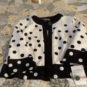 Ivory and black dress with jacket